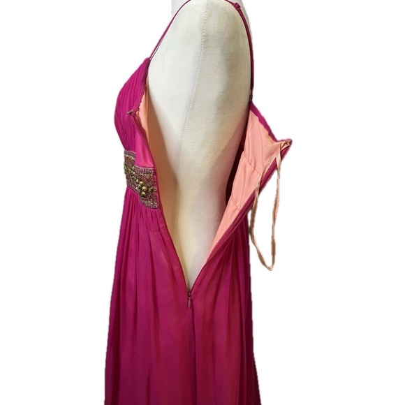 Adrianna Papell Evening Pink Thin Strap Silk Dress – Size 4 - Picture 5 of 10